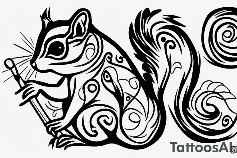 squirrel lines tattoo idea