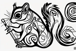 squirrel lines tattoo idea