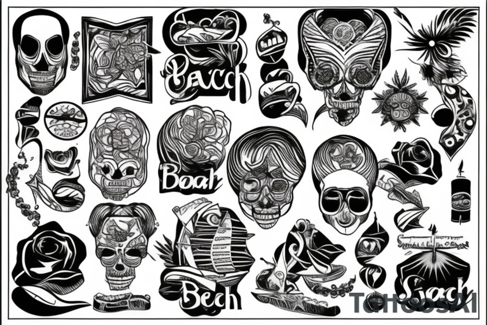 Sunset beach tattoo idea