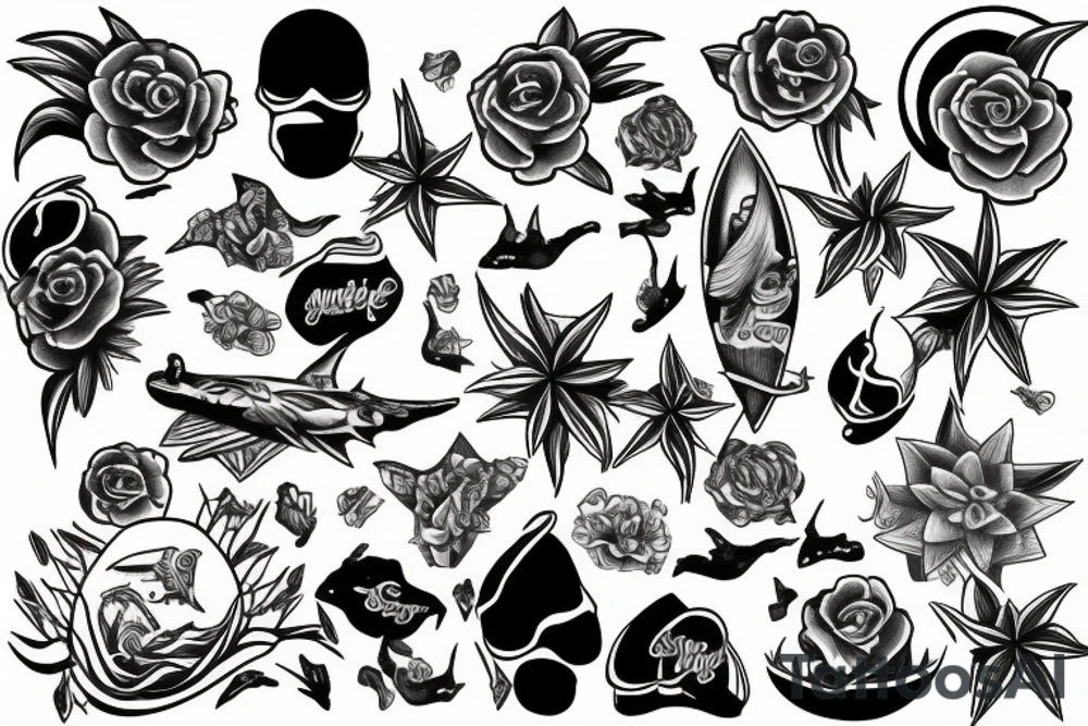 Sunset beach tattoo idea
