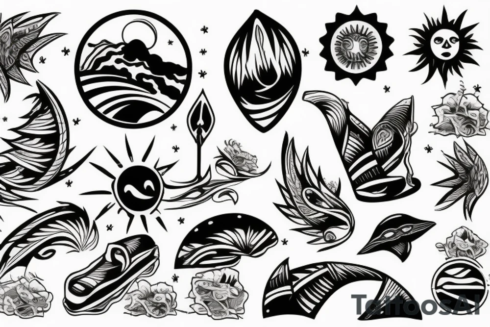 Sunset beach tattoo idea