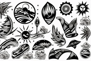 Sunset beach tattoo idea