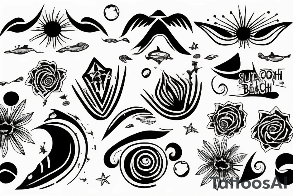Sunset beach tattoo idea