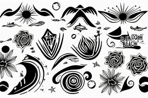 Sunset beach tattoo idea