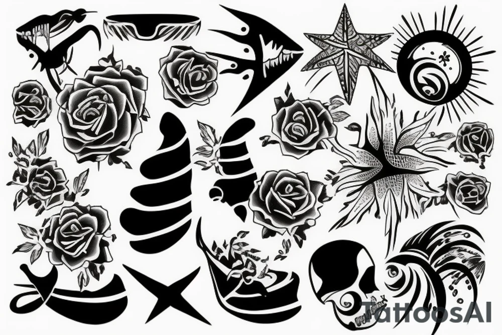 Sunset beach tattoo idea