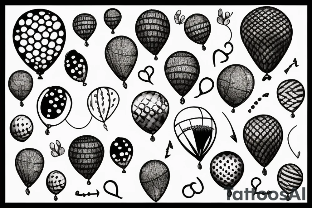 A boy holding a balloon tattoo idea