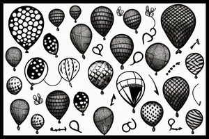 A boy holding a balloon tattoo idea