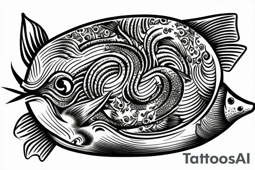 Sun fish tattoo idea