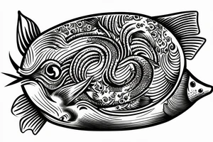 Sun fish tattoo idea