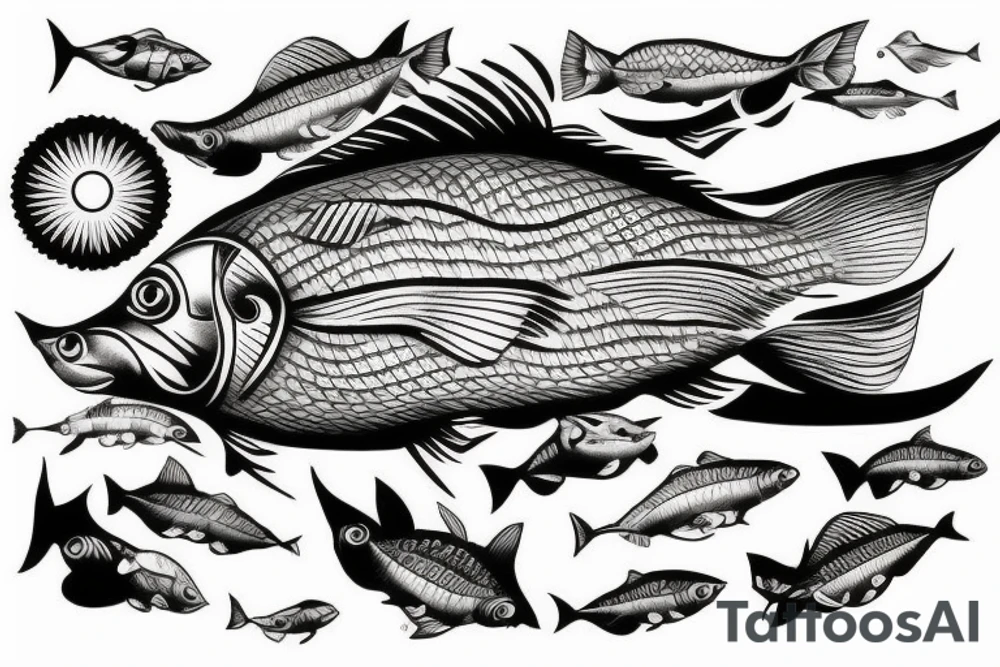 Sun fish tattoo idea
