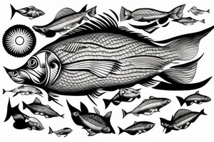 Sun fish tattoo idea