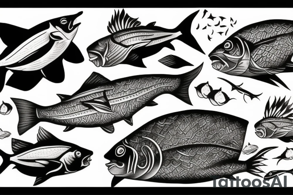 Sun fish tattoo idea