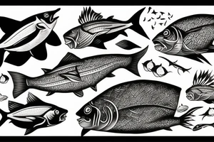 Sun fish tattoo idea