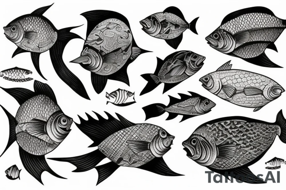 Sun fish tattoo idea