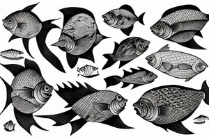 Sun fish tattoo idea