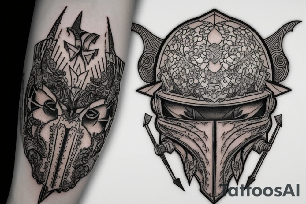 Knight helmet tattoo idea