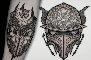 Knight helmet tattoo idea