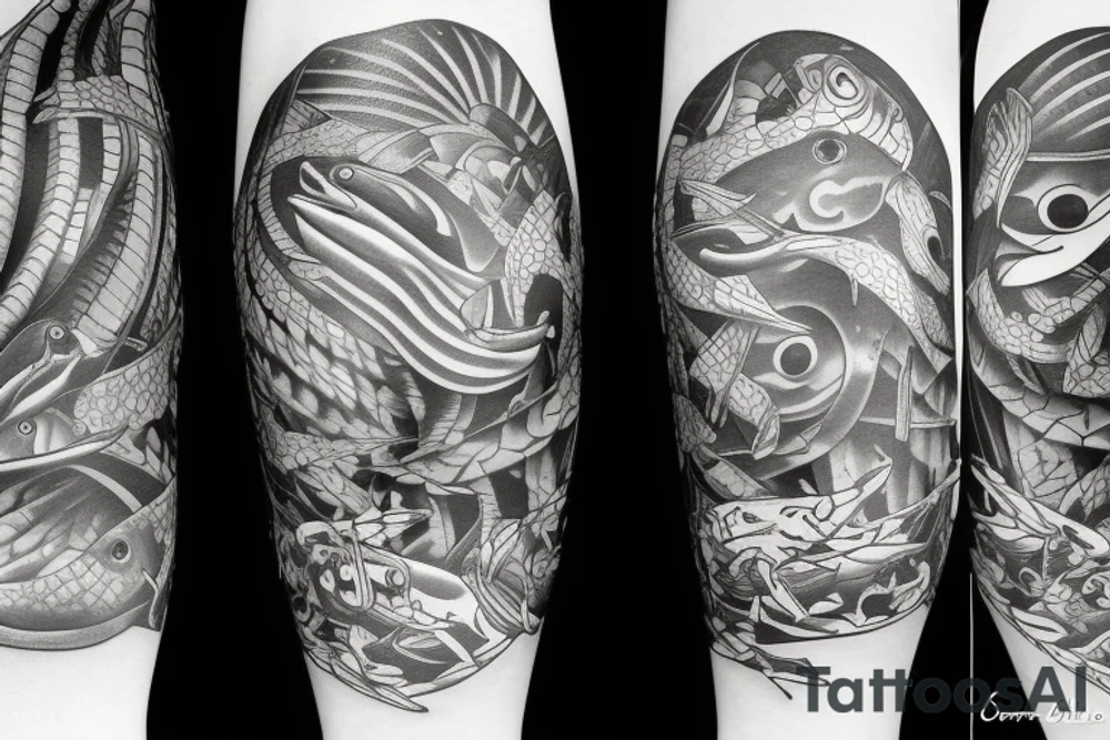 Sun fish tattoo idea