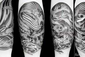 Sun fish tattoo idea