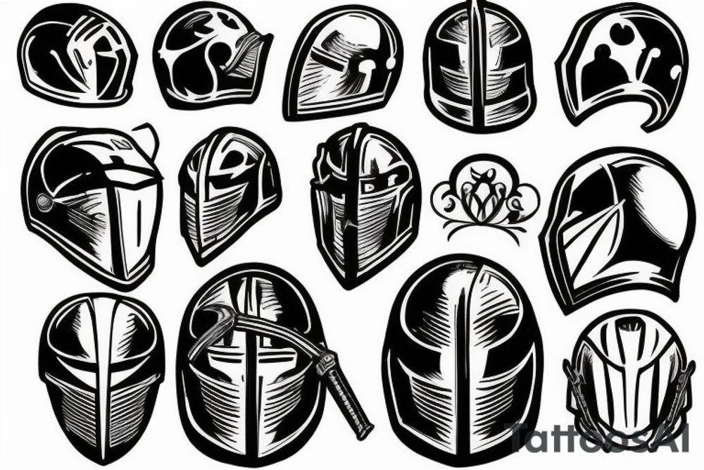 Knight helmet tattoo idea