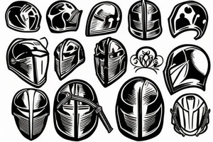 Knight helmet tattoo idea