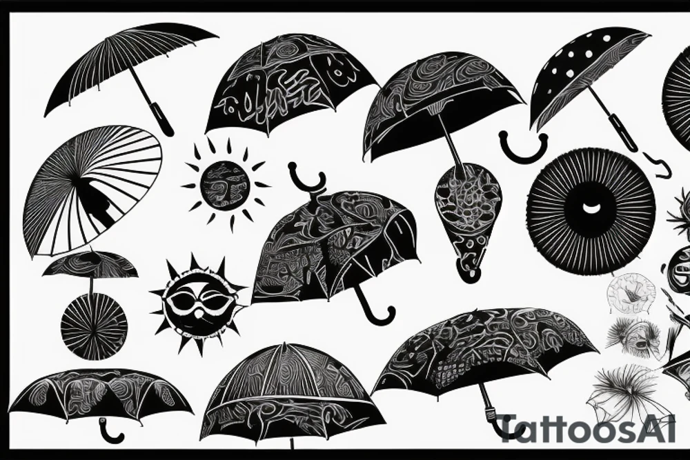 Sun umbrella tattoo idea