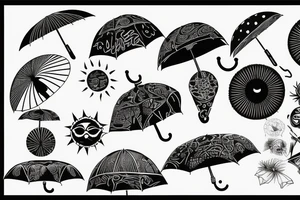 Sun umbrella tattoo idea