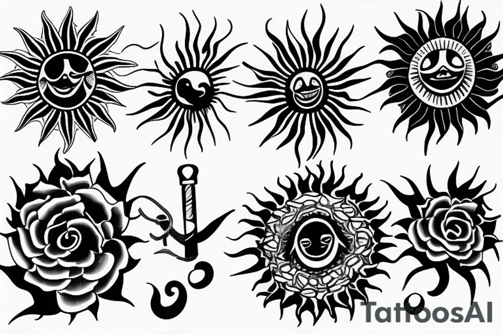 Sun umbrella tattoo idea