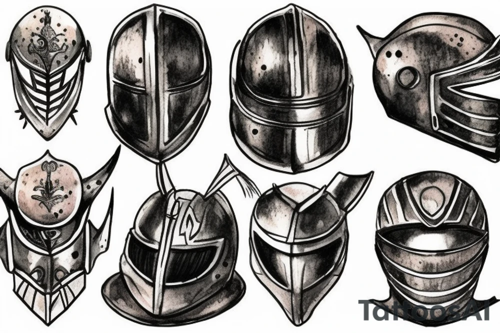 Knight helmet tattoo idea