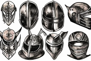 Knight helmet tattoo idea