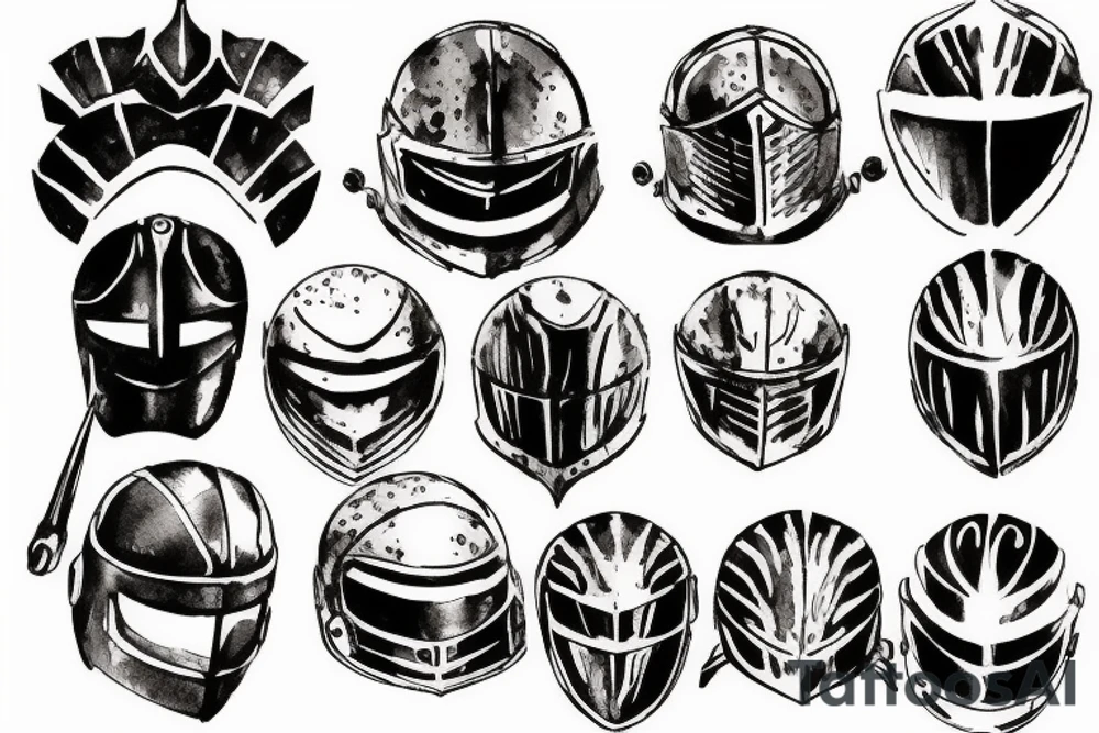 Knight helmet tattoo idea