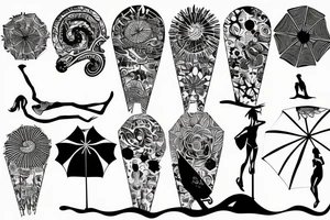Beach umbrella tattoo idea