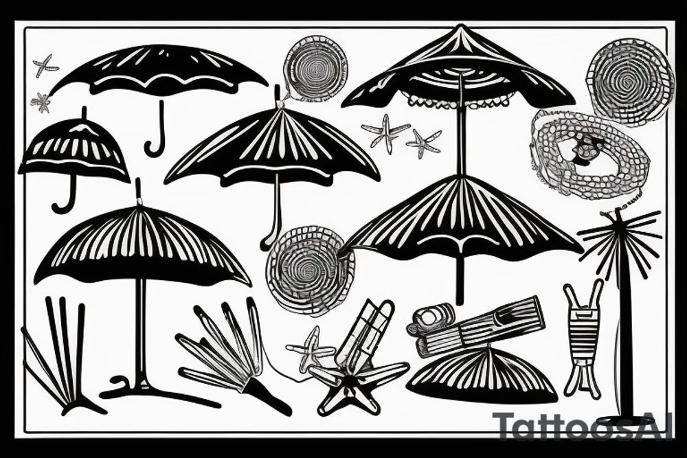Beach umbrella tattoo idea