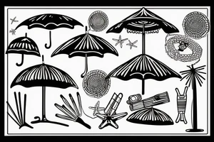 Beach umbrella tattoo idea