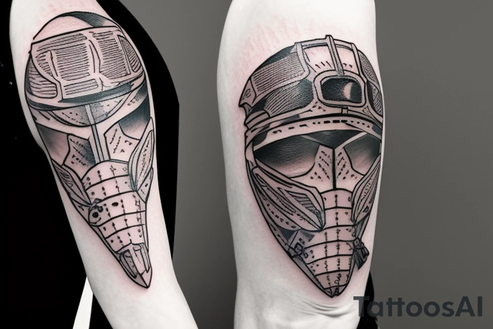 Knight helmet tattoo idea