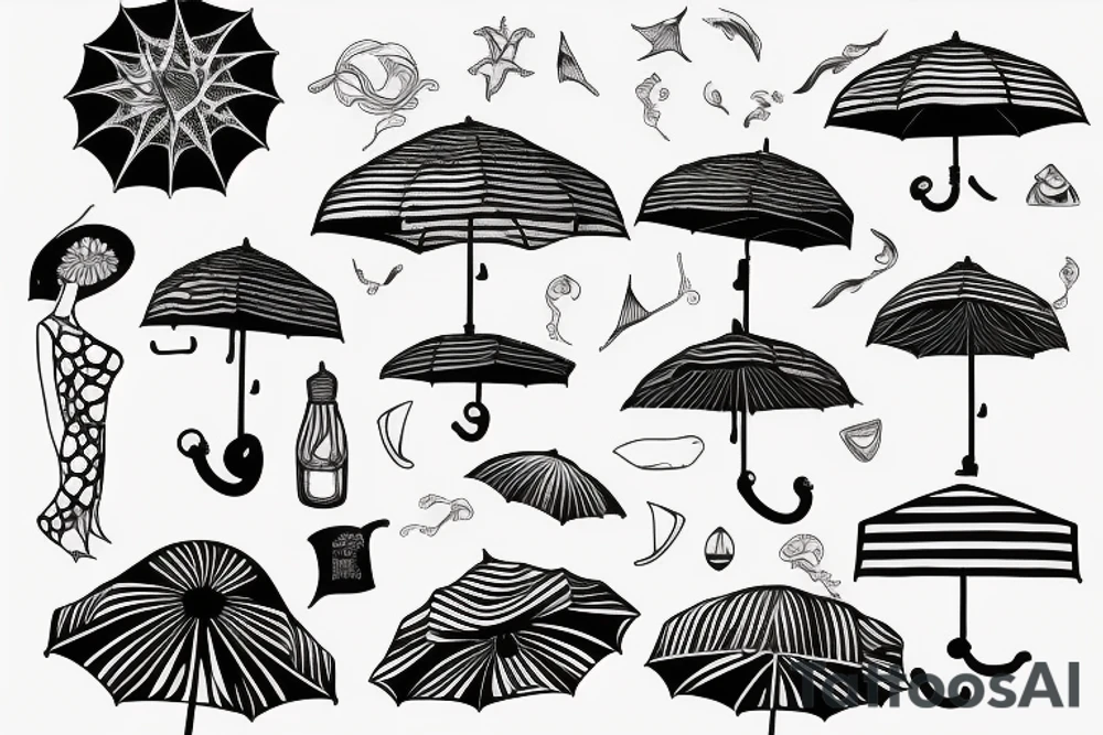 Beach umbrella tattoo idea