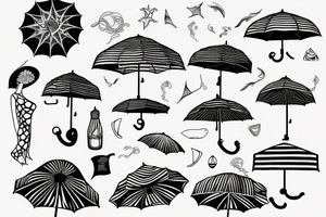 Beach umbrella tattoo idea