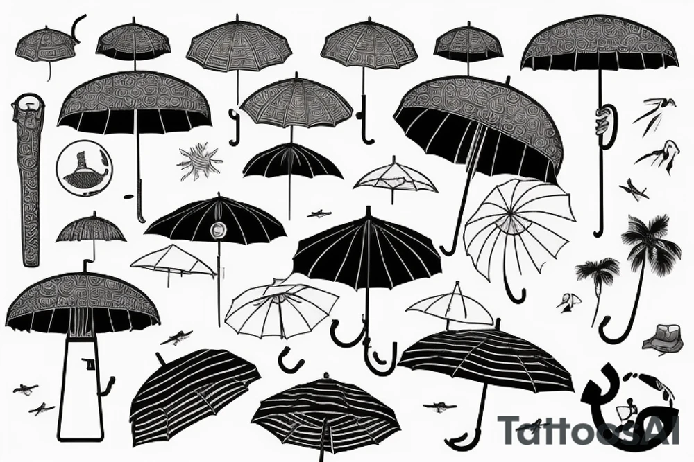 Beach umbrella tattoo idea