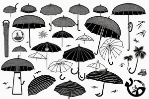 Beach umbrella tattoo idea