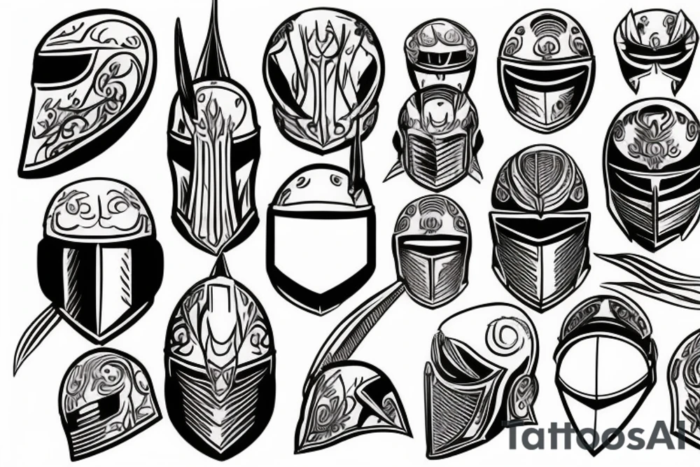 Knight helmet tattoo idea