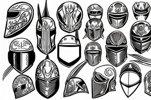 Knight helmet tattoo idea