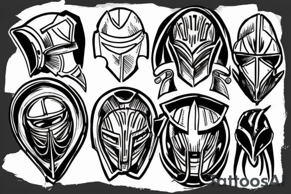 Knight helmet tattoo idea
