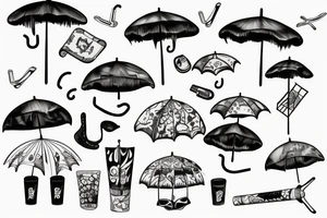Beach umbrella tattoo idea