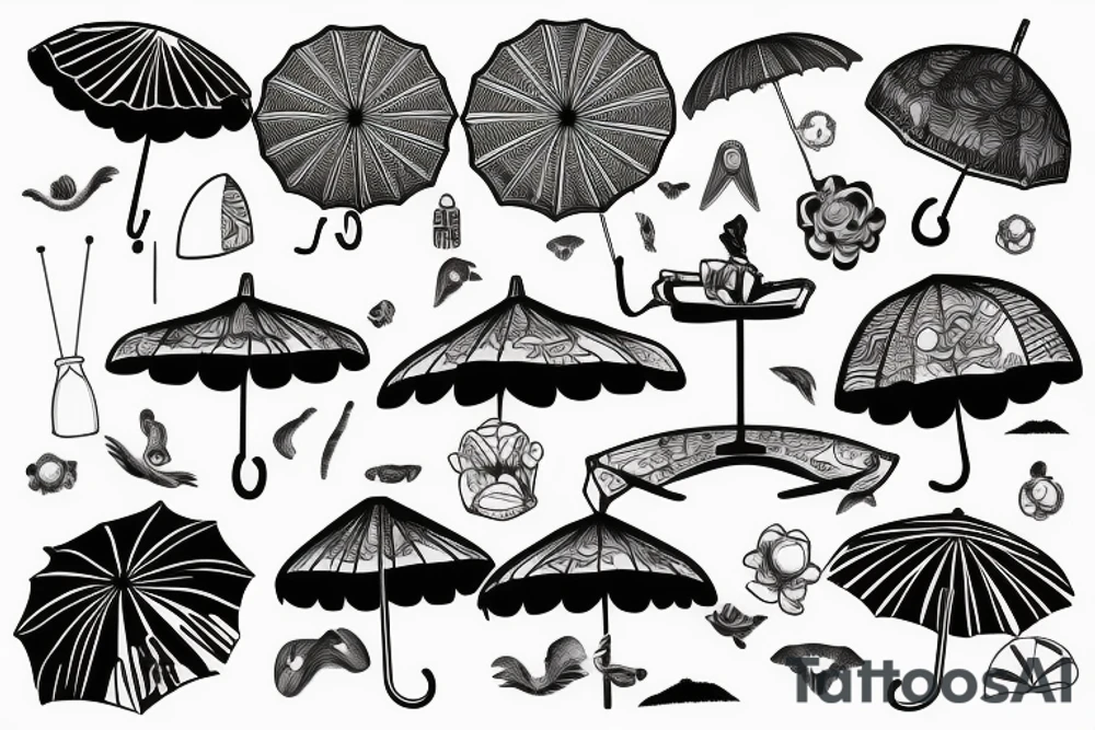 Beach umbrella tattoo idea