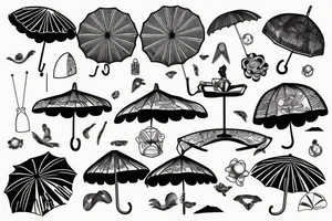 Beach umbrella tattoo idea
