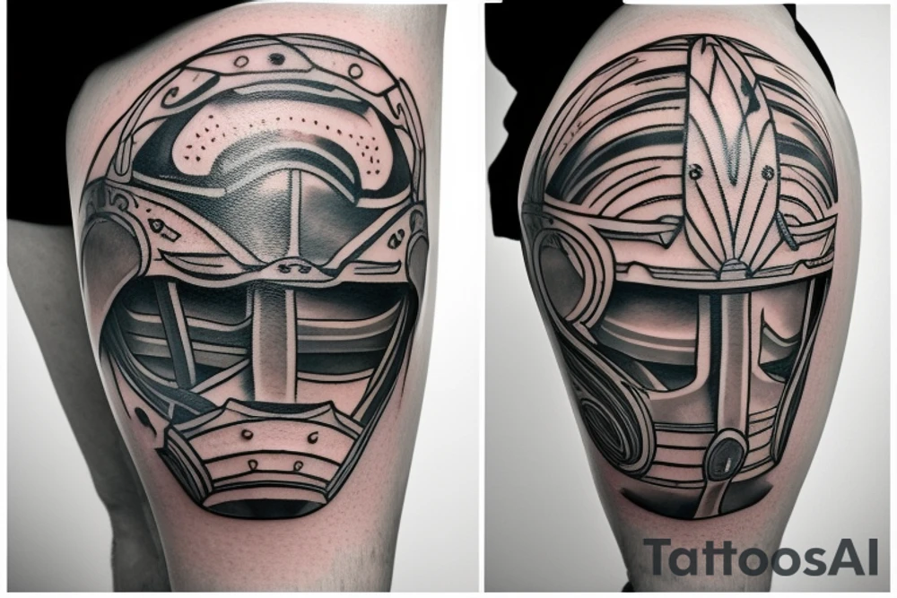 Knight helmet tattoo idea