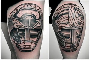 Knight helmet tattoo idea