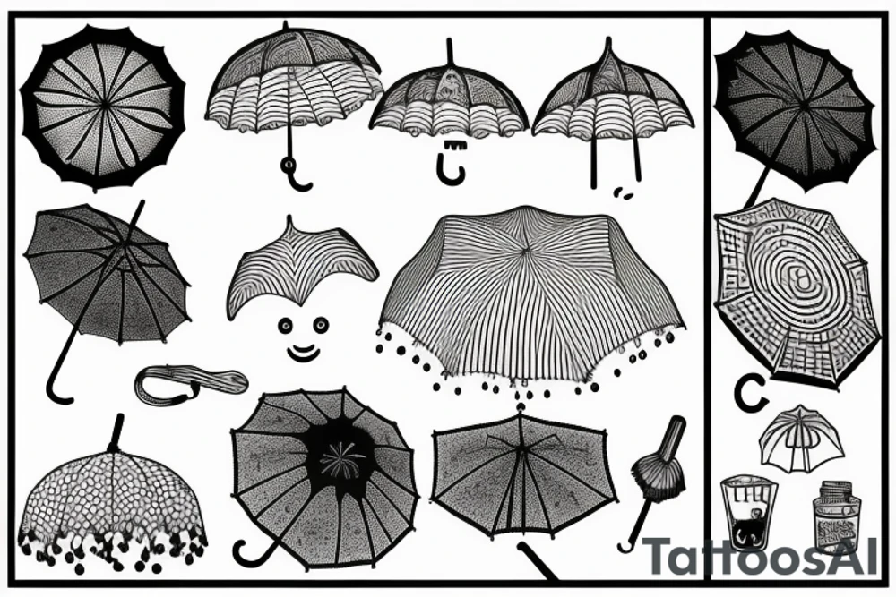 Beach umbrella tattoo idea