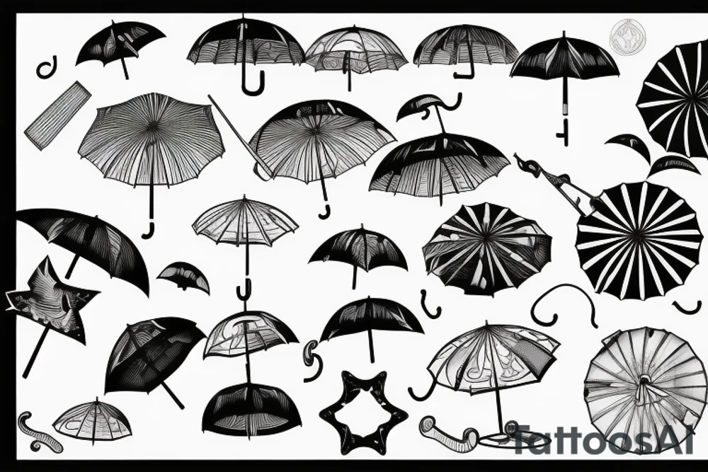 Beach umbrella tattoo idea