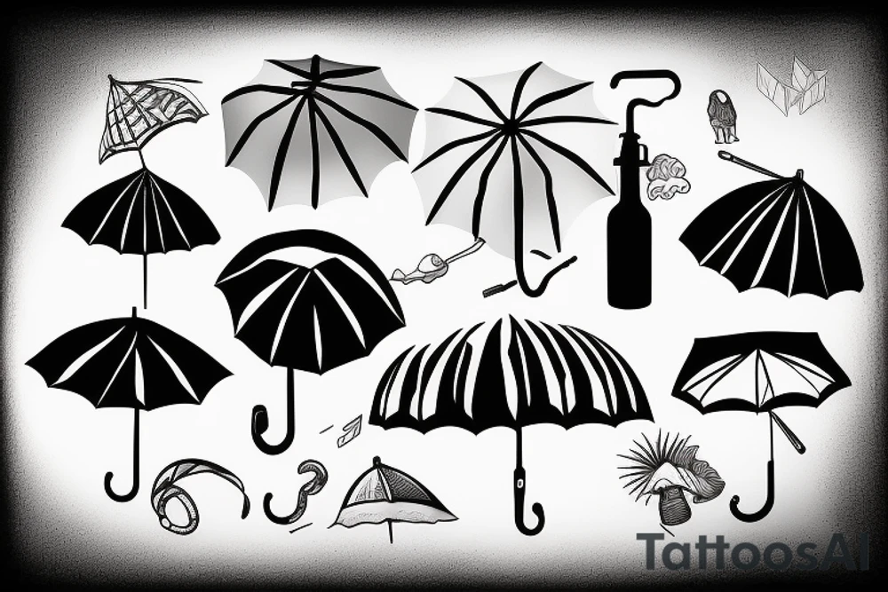 Beach umbrella tattoo idea